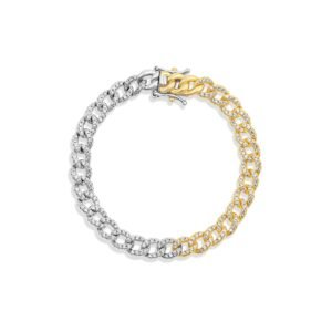 Two-Tone Iced Cuban Bracelet
