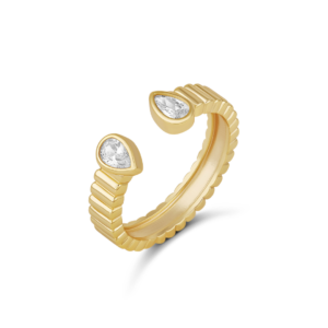 Open Pear Fluted Band